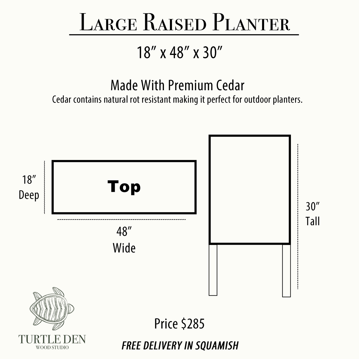 Raised Planter Box (Multi Sizes)