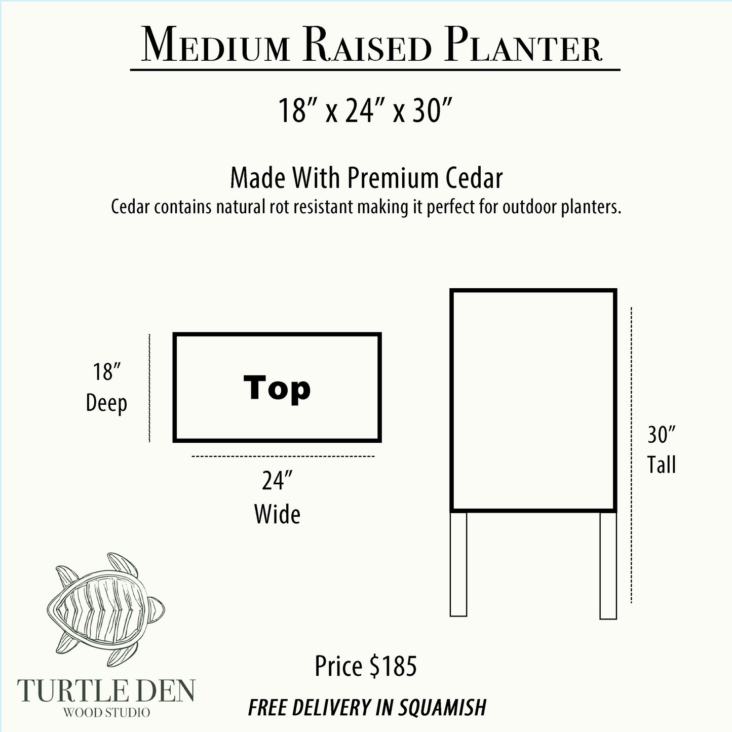 Raised Planter Box (Multi Sizes)