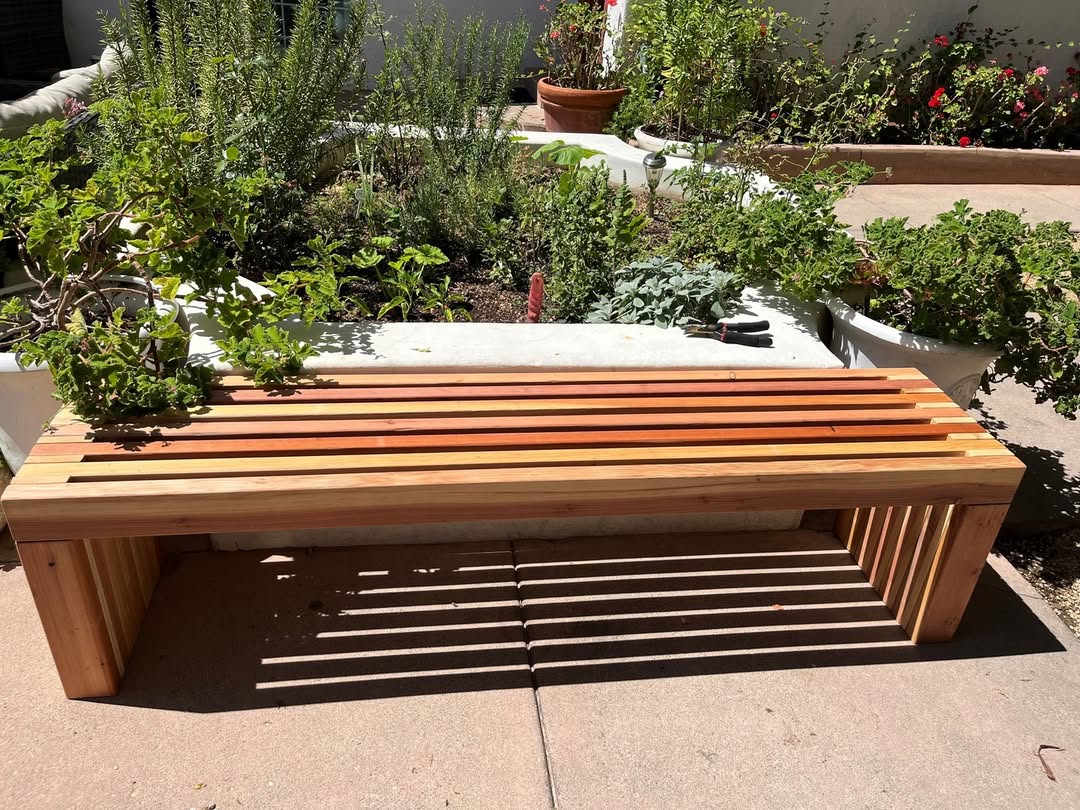 Outdoor Cedar Bench