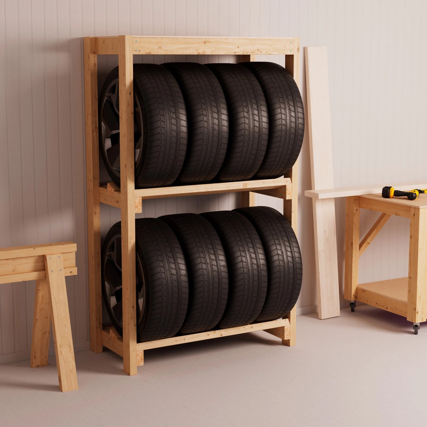 Tire Storage Rack (Single Or Double)